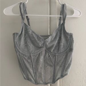 Blue Lace Corset Top